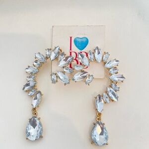 Elegant Crystal Drop Party Post Back Earrings